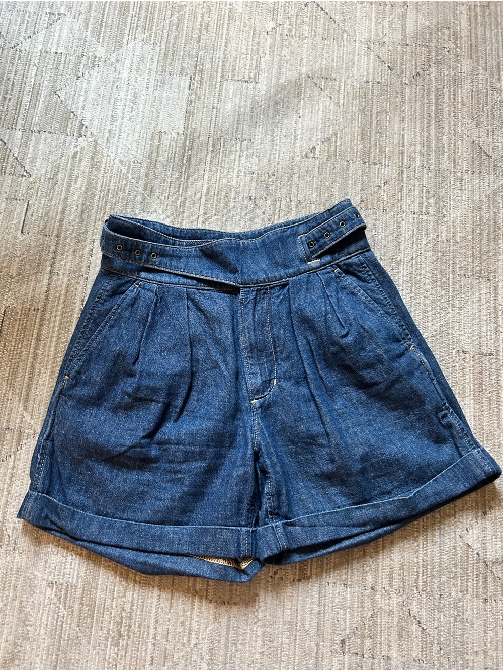 Banana Republic High-Rise Dark Blue Denim Women's Shorts 0
